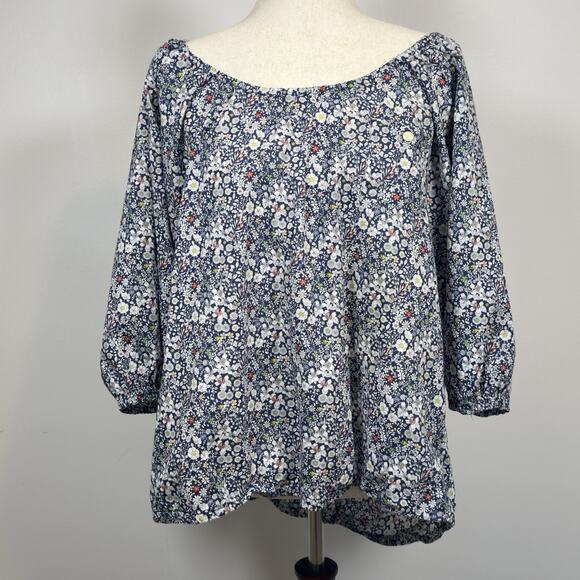 J. Crew Liberty Print "June Meadow" Floral Peasant Blouse XL - Picture 2 of 10